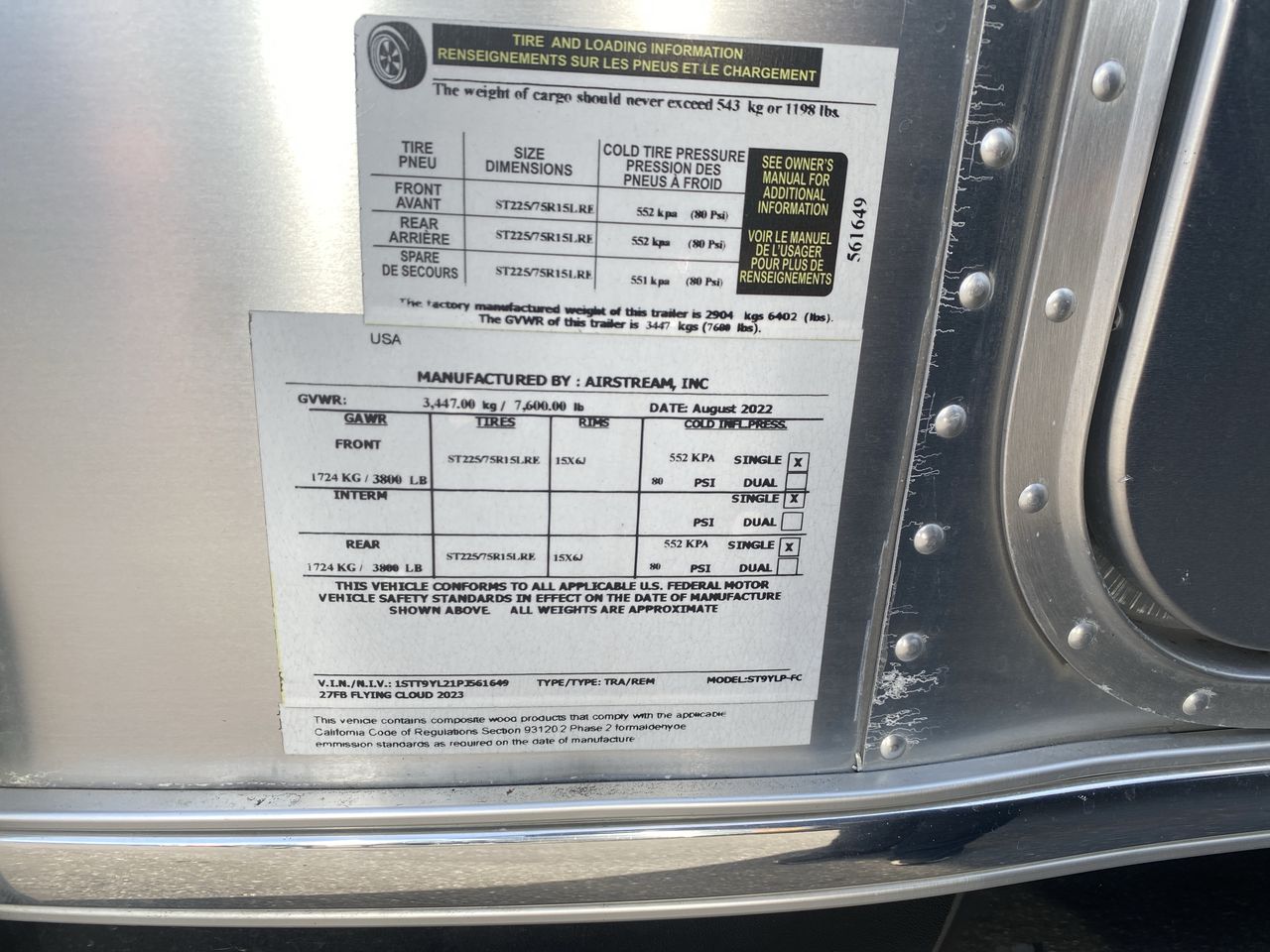 2023 Airstream 27 FBT Base