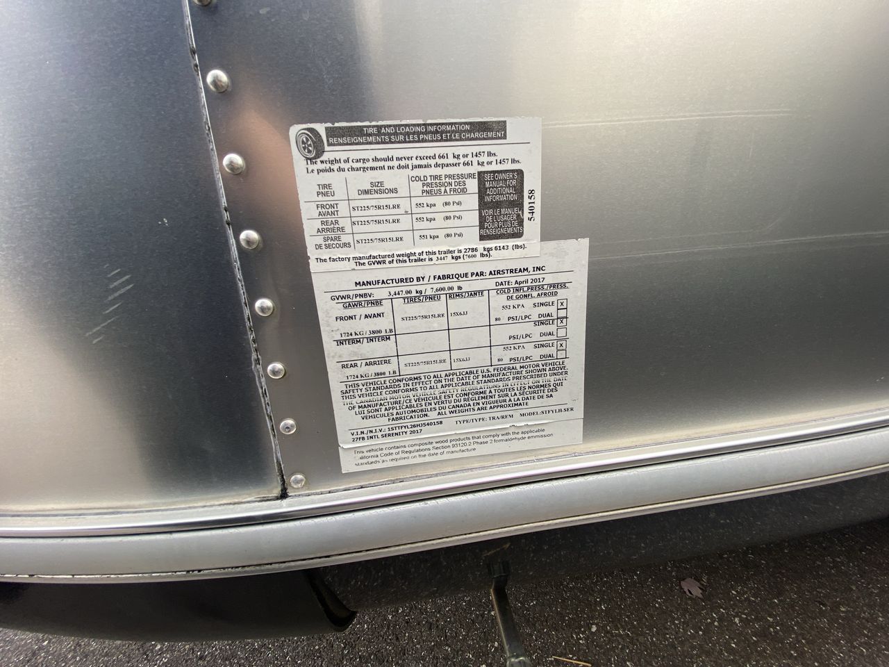 2017 Airstream 27FB Base